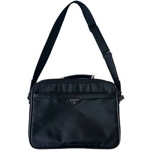 Authentic Prada Black Nylon Briefcase Bag